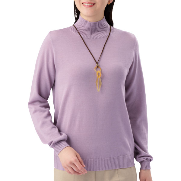 メリノウール100% ハイネックセーター